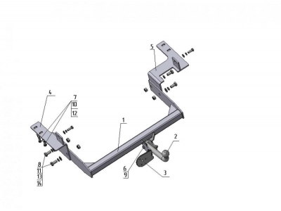 Фаркоп Avtos для Hyundai H-1 Starex 2007-2018 HY 26