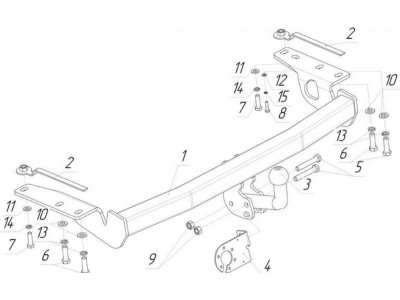 Фаркоп Avtos для Toyota Corolla 2002-2007 TY 29