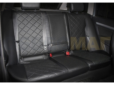 Чехлы на сидения Rival, задняя спинка цельная, рисунок ромб для Lada (ВАЗ) 2121/4х4/4х4 Urban 2020-2021
