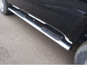 Пороги труба овальная с накладками 120х60 мм для Chevrolet Tahoe № CHEVTAH16-05