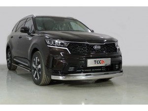Защита передняя овальная 75х42 мм для Kia Sorento № KIASOR20-17